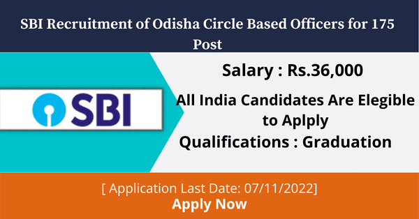 SBI Recruitment of Odisha Circle Based Officers